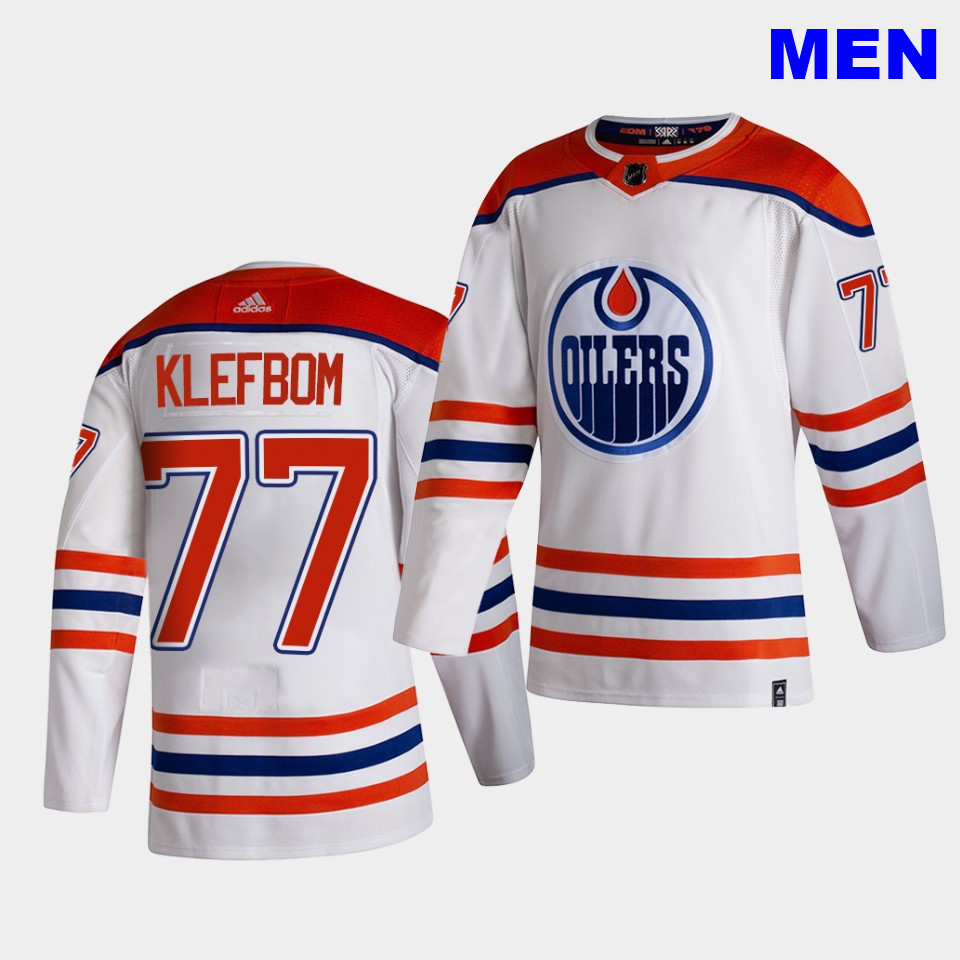 Edmonton Oilers #77 Oscar Klefbom 2021 Reverse Retro White Special Edition Authentic Jersey