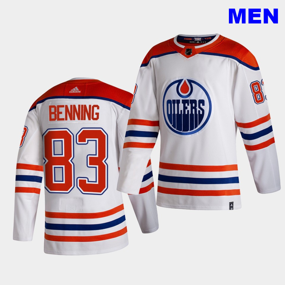 Edmonton Oilers #83 Matt Benning 2021 Reverse Retro White Special Edition Authentic Jersey