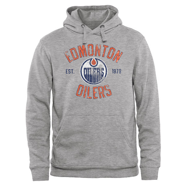 Edmonton Oilers Heritage Pullover Hoodie Ash