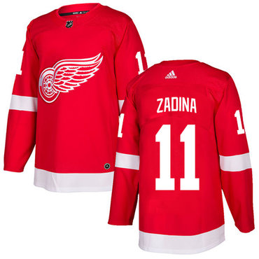 Men's Adidas Detroit Red Wings #11 Filip Zadina Red Home Authentic NHL Jersey