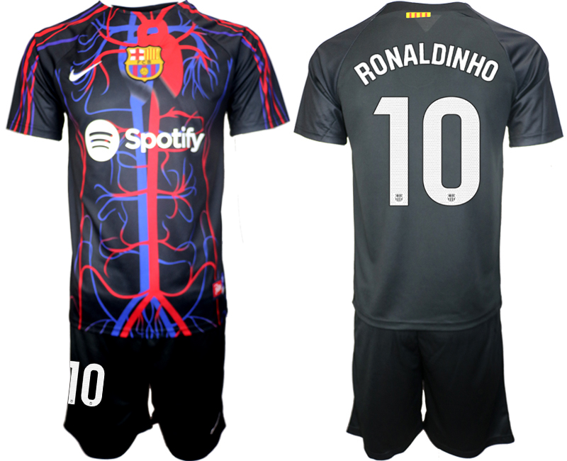 First Look At Barcelona x Patta Collaboration 10# RONALDINHO 2023-24 suite soccer jerseys