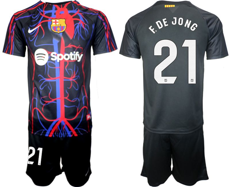 First Look At Barcelona x Patta Collaboration 21# F.DE JONG 2023-24 suite soccer jerseys