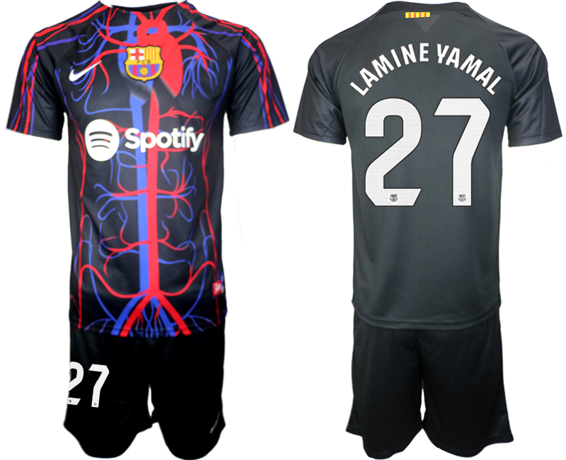 First Look At Barcelona x Patta Collaboration 27# LAMINE YAMAL 2023-24 suite soccer jerseys