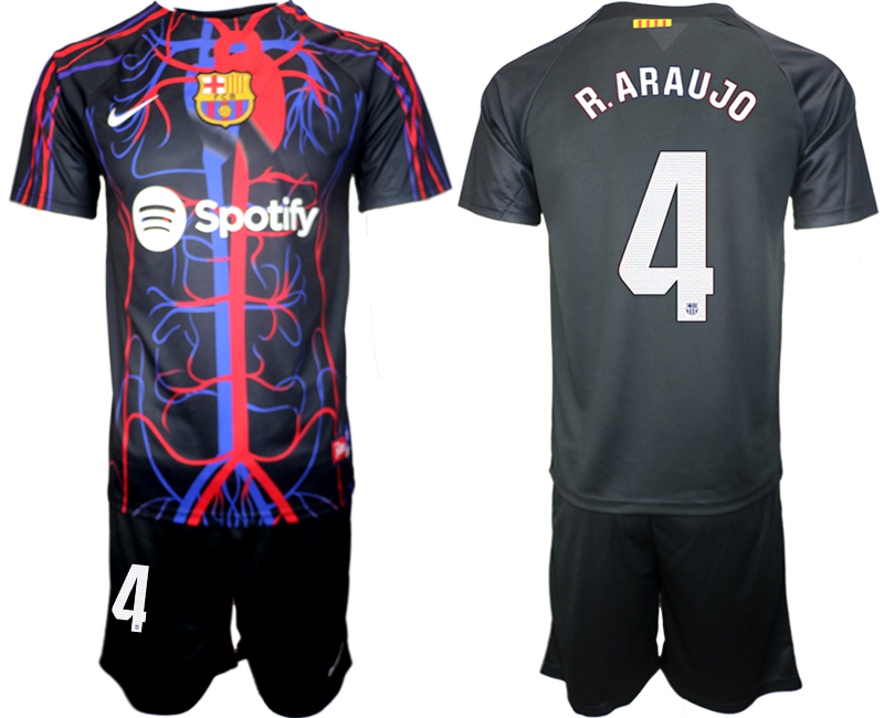 First Look At Barcelona x Patta Collaboration 4# R.ARAUJO 2023-24 suite soccer jerseys