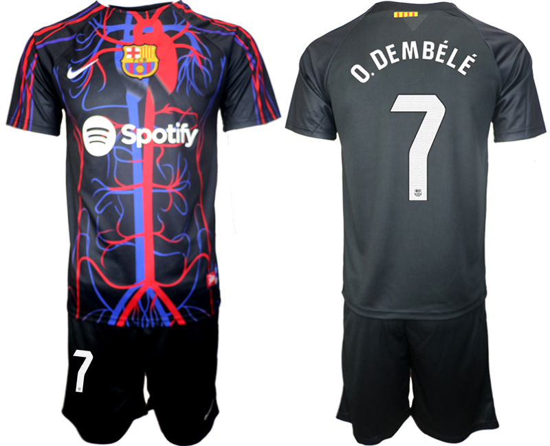 First Look At Barcelona x Patta Collaboration 7# O.DEMBELE 2023-24 suite soccer jerseys