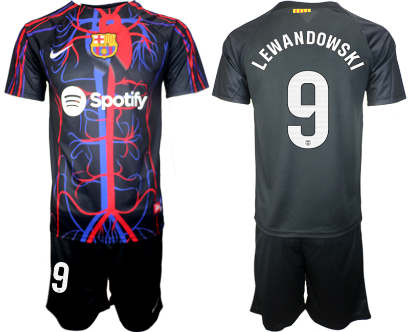 First Look At Barcelona x Patta Collaboration 9# LEWANDOWSKI 2023-24 suite soccer jerseys
