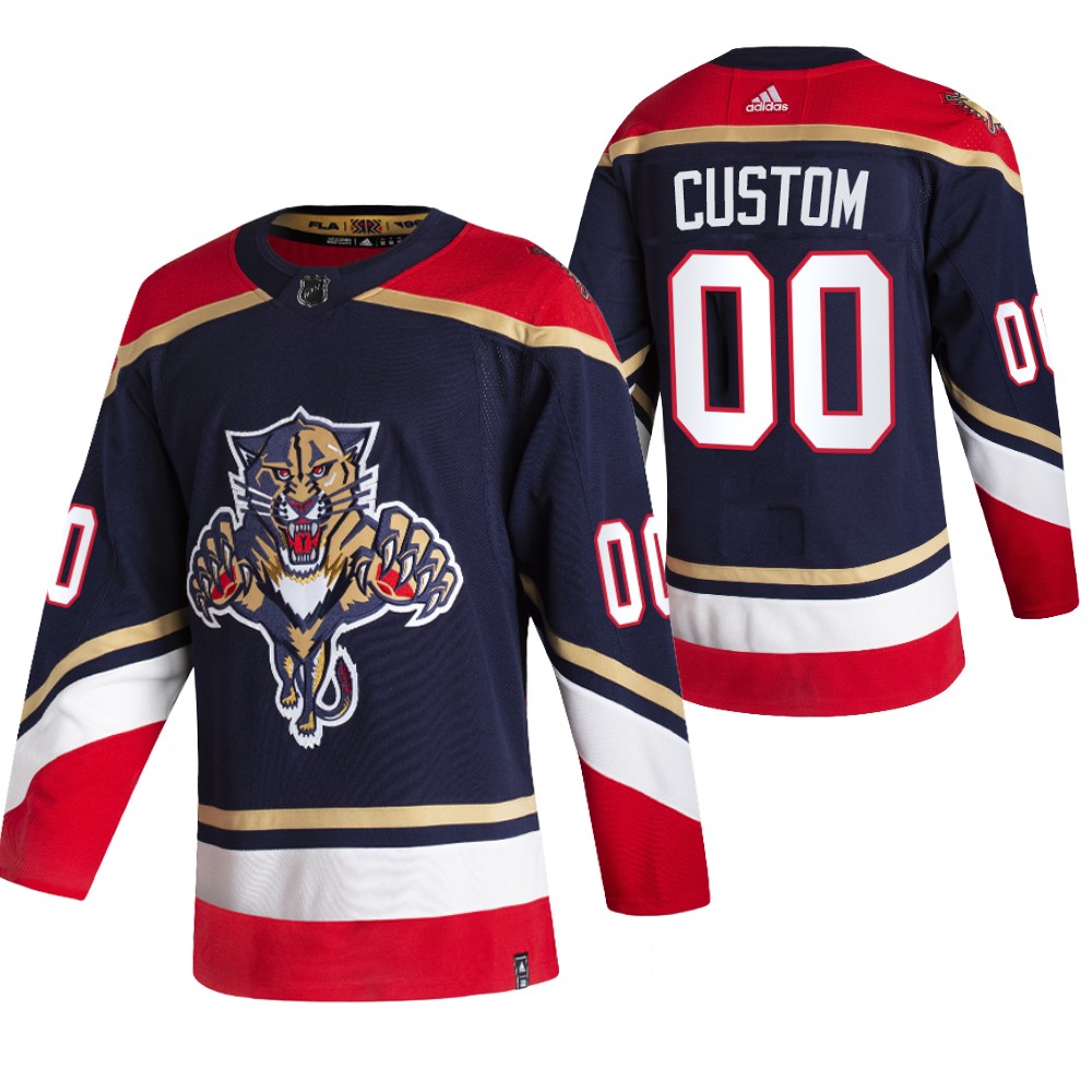 Florida Panthers Custom Black Men's Adidas 2020-21 Alternate Authentic Player NHL Jersey