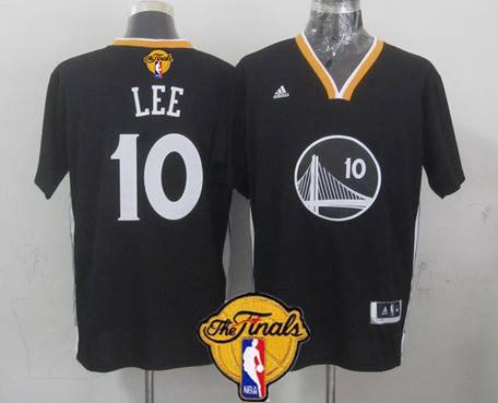 Golden State Warriors #10 David Lee 2015 The Finals New Black Short-Sleeved Jersey