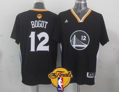 Golden State Warriors #12 Andrew Bogut 2015 The Finals New Black Short-Sleeved Jersey