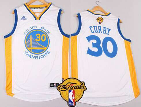 Golden State Warriors #30 Stephen Curry 2015 The Finals New White Jersey