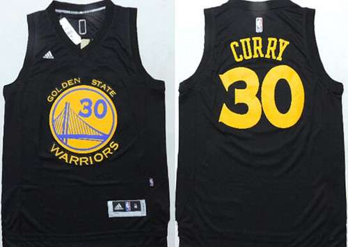 Golden State Warriors #30 Stephen Curry Revolution 30 Swingman All Black Jersey
