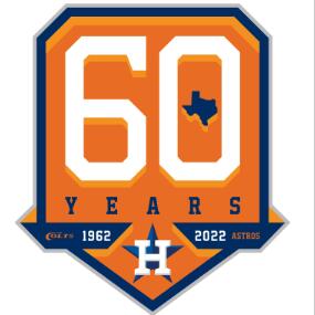 Houston Astros 60th anniversary patch for 2022 season