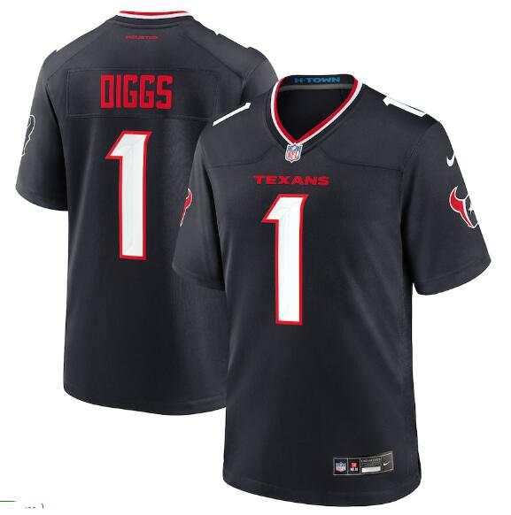 Houston Texans #1 Stefon Diggs Navy 2024 Vapor F.U.S.E. Limited Football Stitched Jersey
