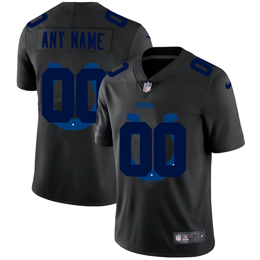 Indianapolis Colts Custom Men's Nike Team Logo Dual Overlap Limited NFL Jersey Black