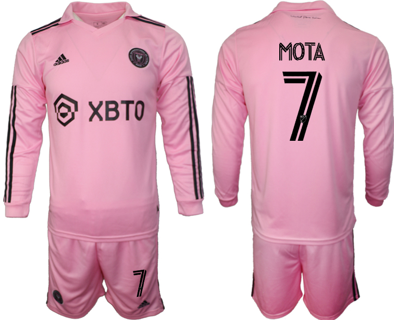 Inter Miami CF long sleeve home 7# MOTA 2023-24 suit soccer jerseys