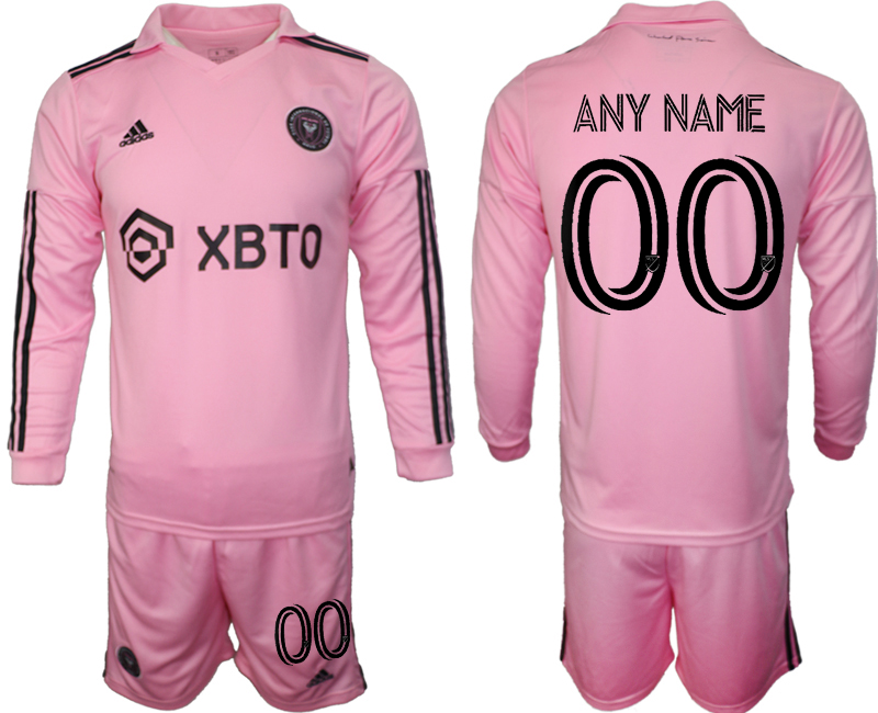 Inter Miami CF long sleeve home Custom any name 2023-24 suit soccer jerseys