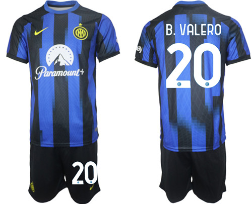 Inter Milan home 22# B.VALERO 2023-24 suit soccer jerseys