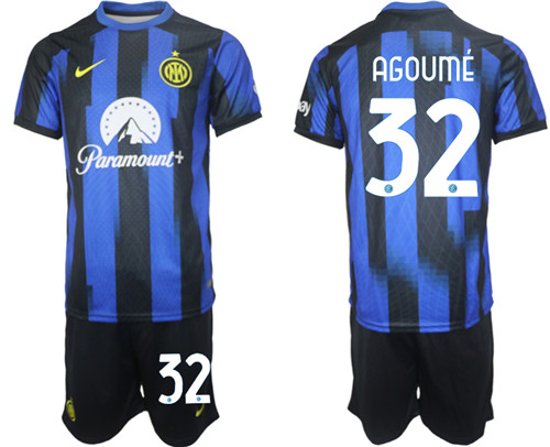Inter Milan home 32# AGOUME 2023-24 suit soccer jerseys