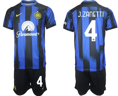 Inter Milan home 4# J.ZANETTI 2023-24 suit soccer jerseys