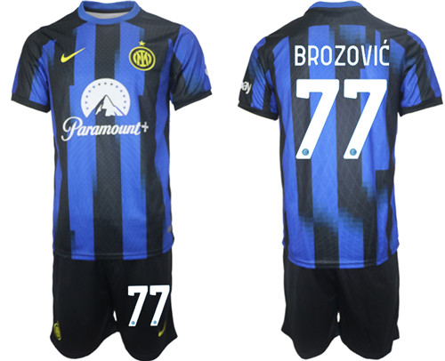 Inter Milan home 77# BROZOVIC 2023-24 suit soccer jerseys