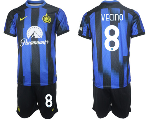 Inter Milan home 8# VECINO 2023-24 suit soccer jerseys
