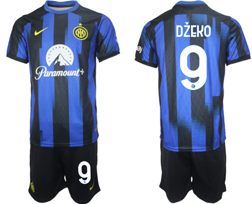 Inter Milan home 9# DZEKO 2023-24 suit soccer jerseys