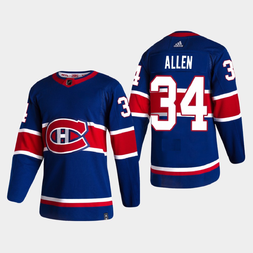 Jake Allen Reverse Retro #34 Montreal Canadiens 2020-21 Authentic Jersey - Blue