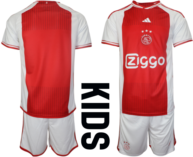 Kids AFC Ajax Custom or blank home 2023-24 Soccer Jerseys