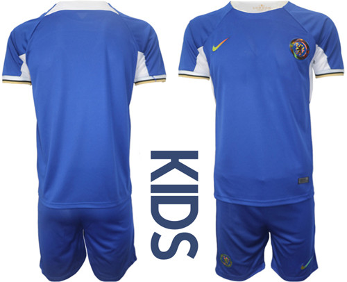 Kids Chelsea Home Custom or blank 2023-24 suit soccer jerseys