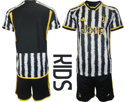 Kids Juventus FC home custom or blank  2023-24 suit soccer jerseys
