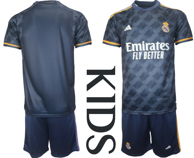 Kids Real Madrid away Custom or blank  2023-24 suit soccer jerseys