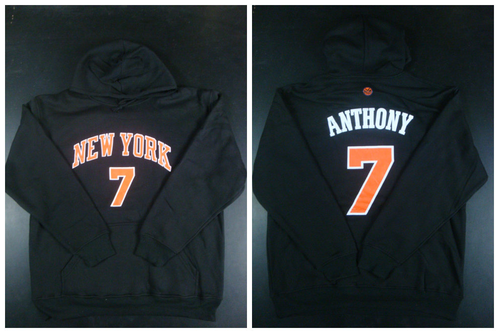 Knicks 7 Carmelo Anthony Black Pullover Hoodie
