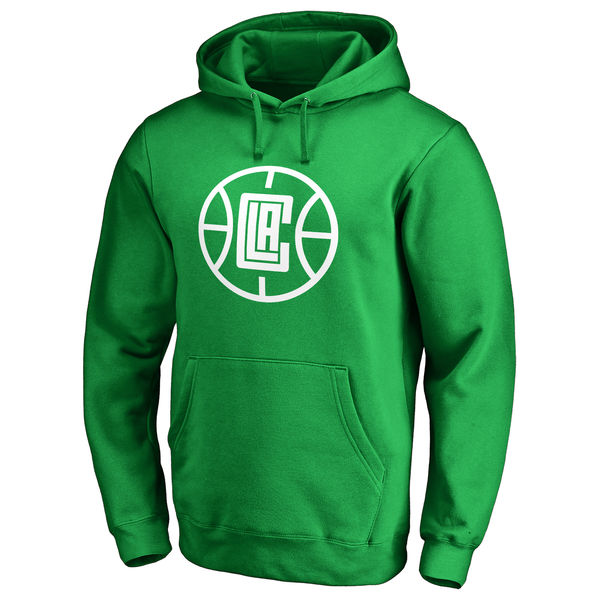 LA Clippers Fanatics Branded Kelly Green St. Patrick's Day White Logo Pullover Hoodie