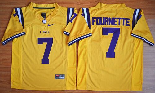 LSU Tigers #7 Fournette Gold 2015 College Football Nike Limited Jersey