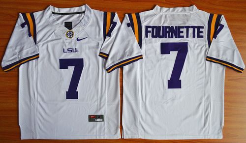 LSU Tigers #7 Fournette White 2015 College Football Nike Limited Jersey