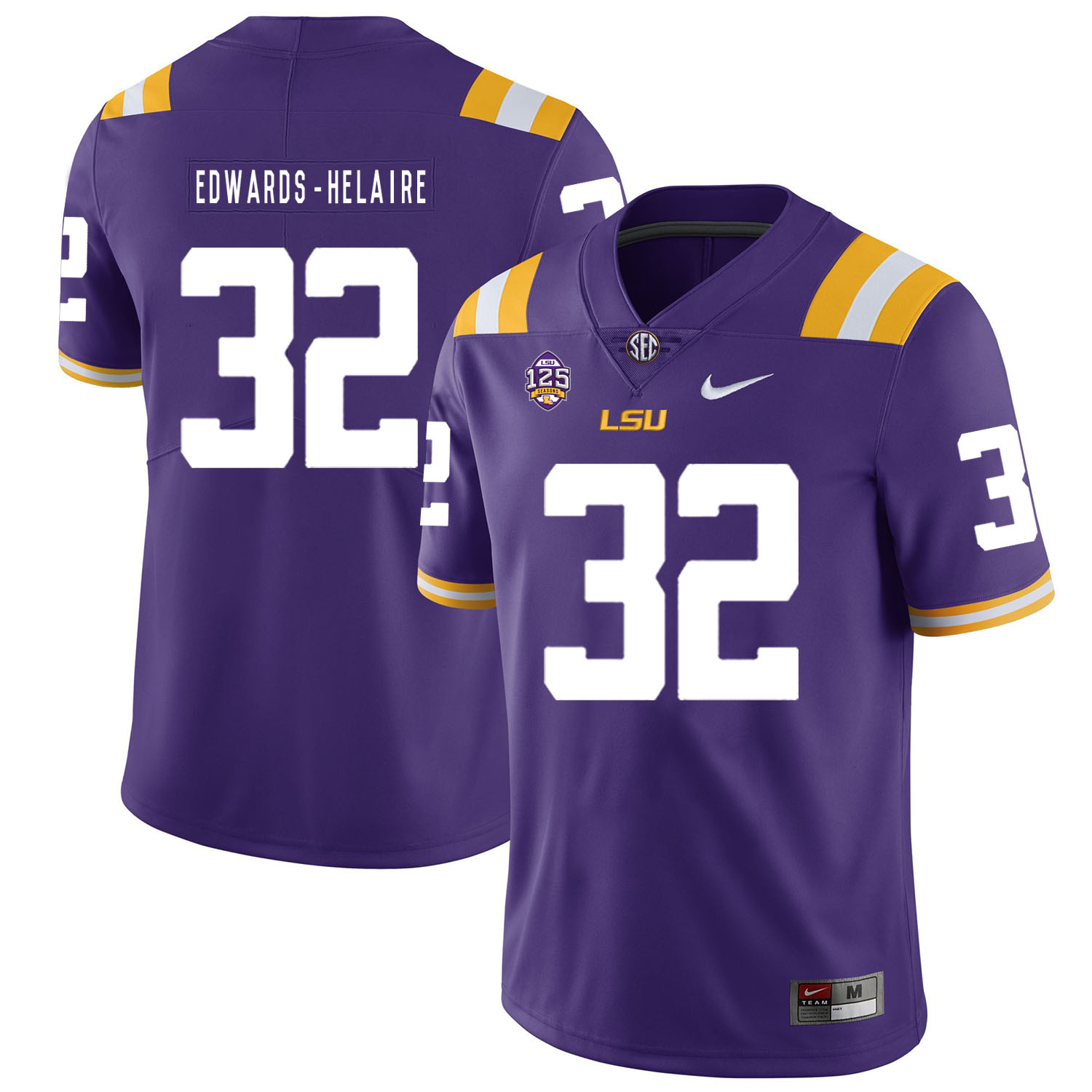 LSU Tigers 32 Clyde Edwards Helaire Purple Nike College Football Jersey