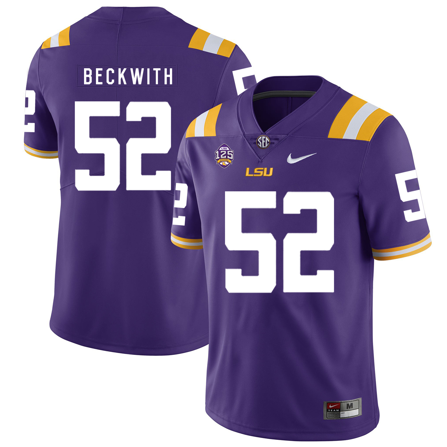 LSU Tigers 52 Kendell Beckwith Purple Nike College Football Jersey