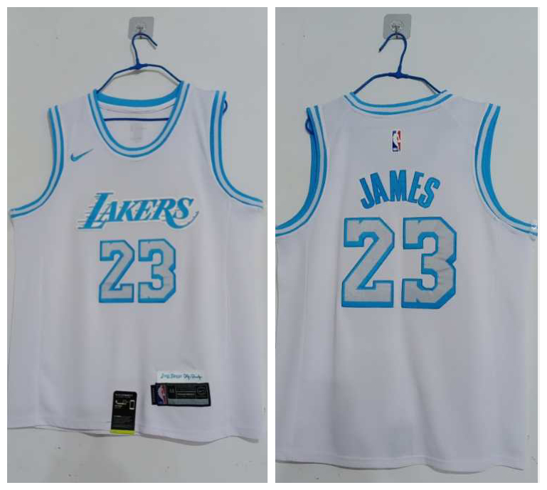 Lakers 23 Lebron James White 2020-21 City Edition Nike Swingman Jersey