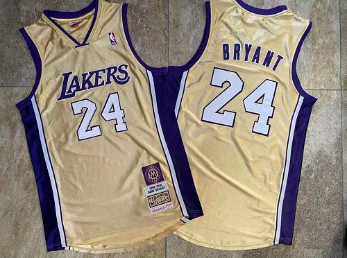 Lakers 24 Kobe Bryant Gold Hall Of Fame Memorial Edition Embroidered Jersey