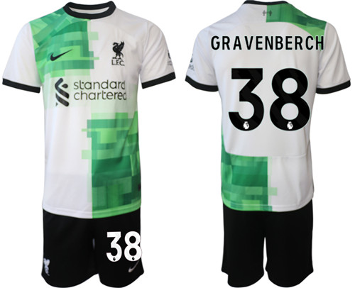 Liverpool away 38# GRAVENBERCH 2023-24 suit soccer jerseys