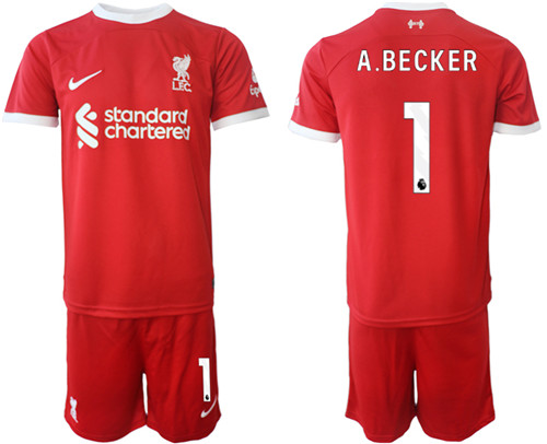 Liverpool home 1# A.BECKER 2023-24 suit soccer jerseys