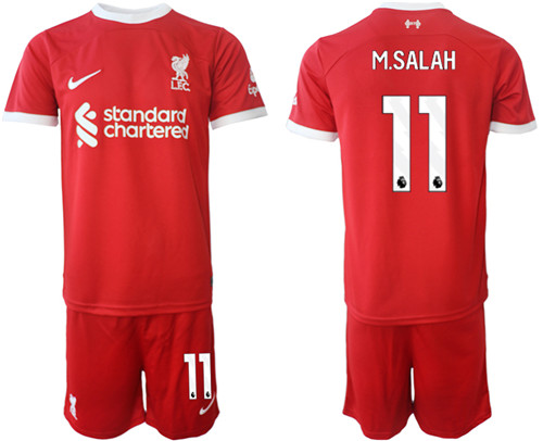 Liverpool home 11# M.SALAH 2023-24 suit soccer jerseys