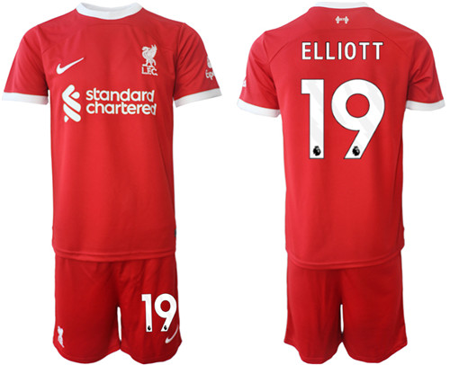 Liverpool home 19# ELLIOTT 2023-24 suit soccer jerseys