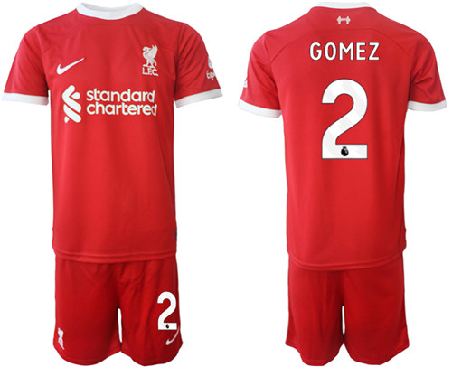 Liverpool home 2# GOMEZ 2023-24 suit soccer jerseys