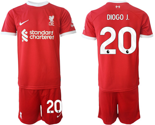 Liverpool home 20# DIOGO J. 2023-24 suit soccer jerseys