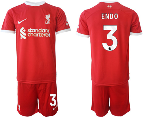Liverpool home 3# ENDO 2023-24 suit soccer jerseys