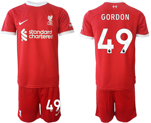 Liverpool home 49# GORDON 2023-24 suit soccer jerseys