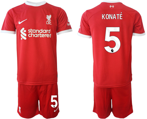 Liverpool home 5# KONATE 2023-24 suit soccer jerseys