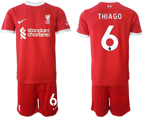 Liverpool home 6# THIAGO 2023-24 suit soccer jerseys