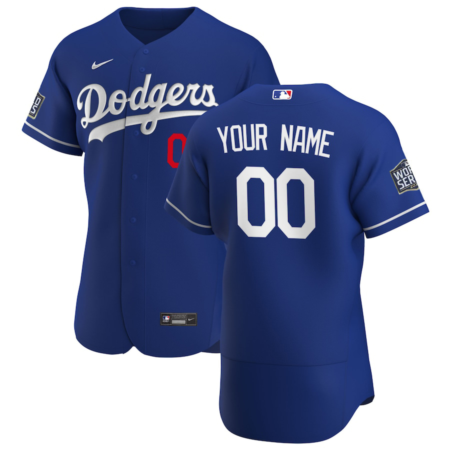 Los Angeles Dodgers Custom Men's Nike Royal Alternate 2020 World Series Bound Authentic Player MLB Jersey